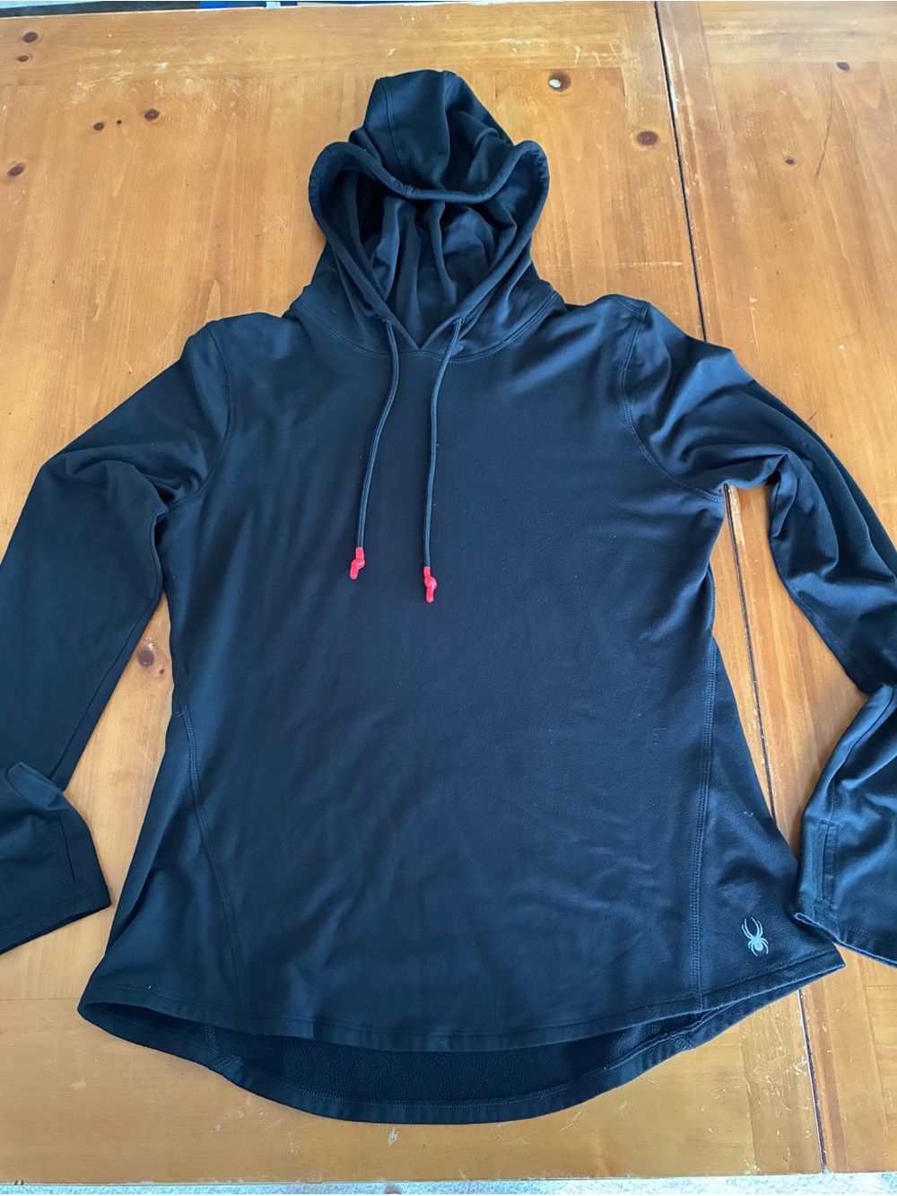 Spyder Women’s Black Hooded Long-Sleeve Performance Top Large